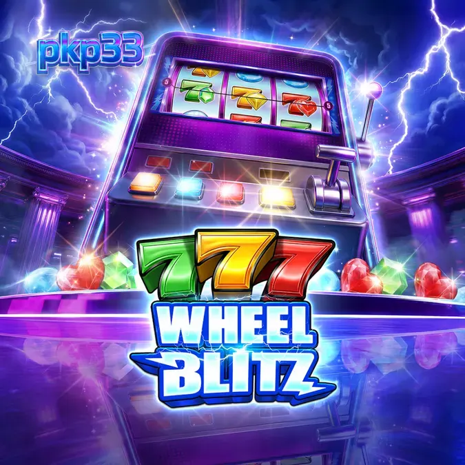 Interface do jogo 777 Wheel Blitz com símbolos clássicos e rodas de bônus
